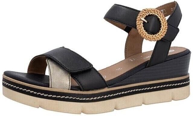Remonte Zwarte Leren Dames Sandalen Zwart