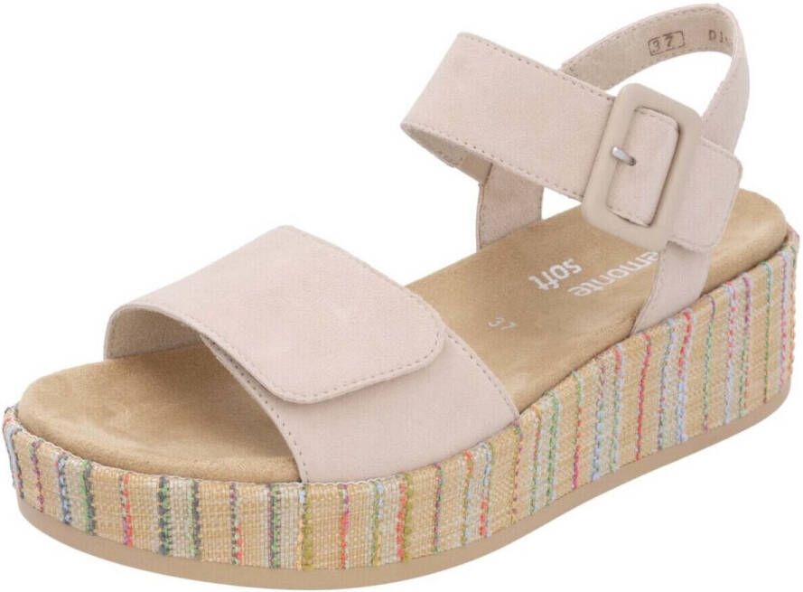 Remonte Sandaaltjes Elisabeth Hurley-Collection Sleehak zomerschoen sandaal met bandjes en bekleed plateau