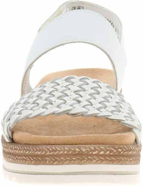 Remonte Sleehaksandaaltjes ELLE-Collection zomerschoen sandaal sleehak met vlechtbandage in metallic-look - Foto 4