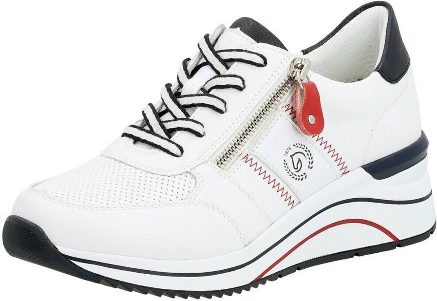 Remonte Sneakers met sleehak vrijetijdsschoen lage schoen veterschoen met metallic contrastaccenten