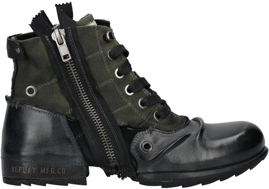 Replay Grip Limited GMU01 L Herenlaarzen 1659-Zwart-Mil-Grn - Foto 2