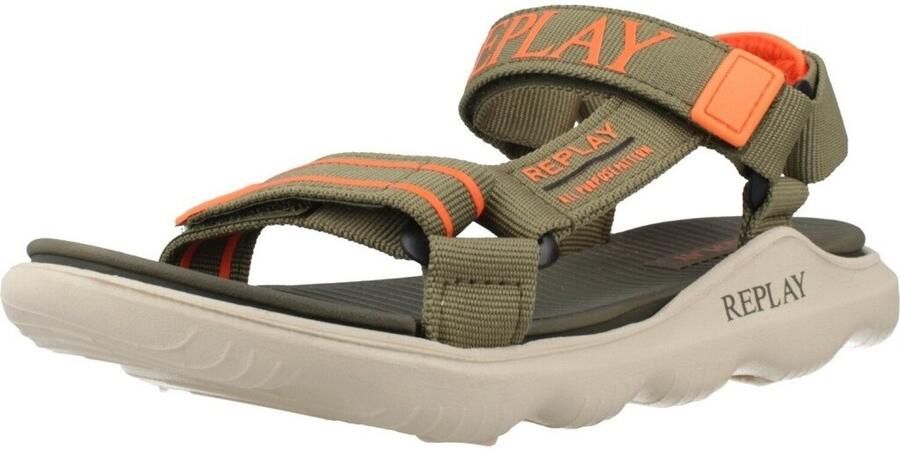 Replay Jongens Sandaal Spacer 2 Army Green Fluo Kaki - Foto 6