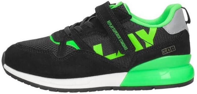 Replay Shoot Jr suède sneakers zwart groen Jongens Suede Meerkleurig 30 - Foto 6