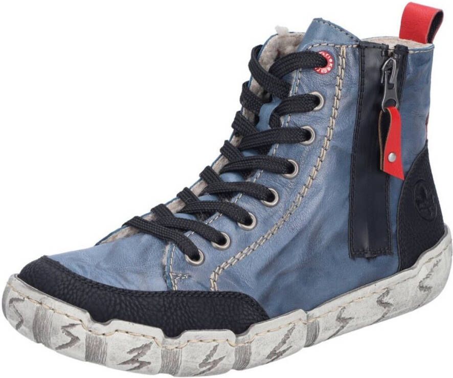 Rieker Winterlaarzen Veterboots high top sneaker enkellaarsjes met aantreklus