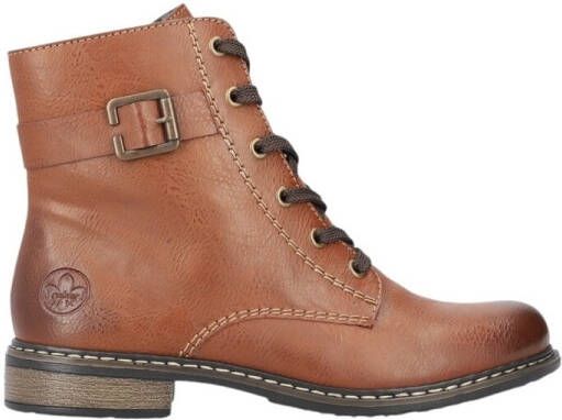 Rieker Veterlaarsjes veterschoenen klassieke laarzen blokhak in used-look