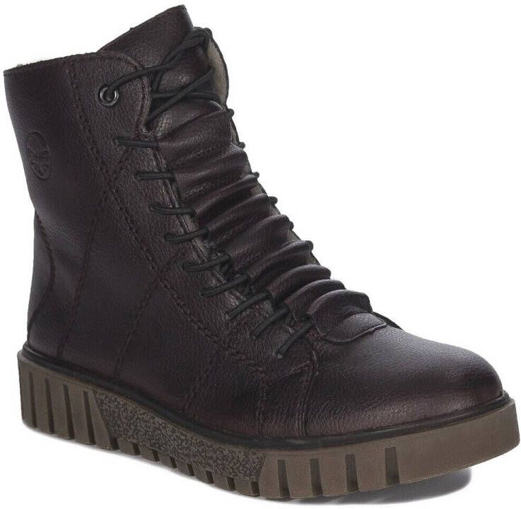 Rieker Enkellaarzen Botki Damskie Ocieplane Na Platformie