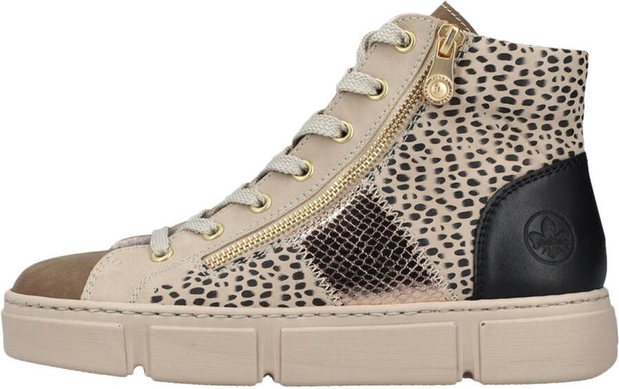 Rieker Stijlvolle veterschoen met speelse stippenprint Beige Dames - Foto 4