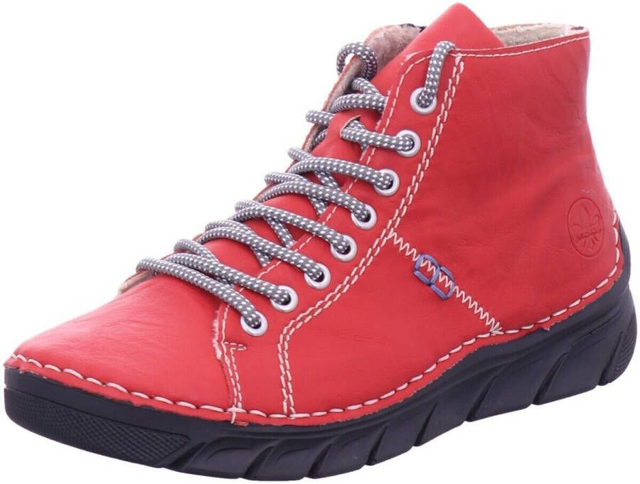 Rieker Hoge veterschoenen veterschoen high top sneaker veterschoen met contraststiksel