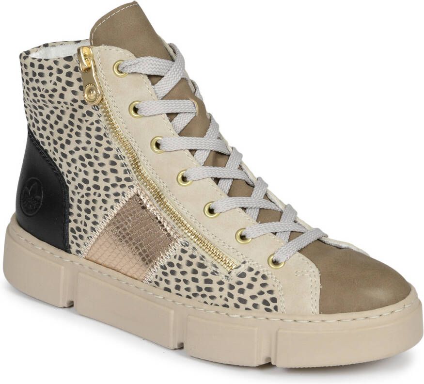 Rieker Stijlvolle veterschoen met speelse stippenprint Beige Dames - Foto 2