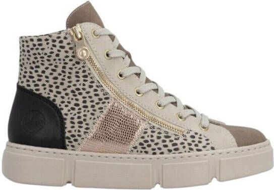 Rieker Stijlvolle veterschoen met speelse stippenprint Beige Dames - Foto 3