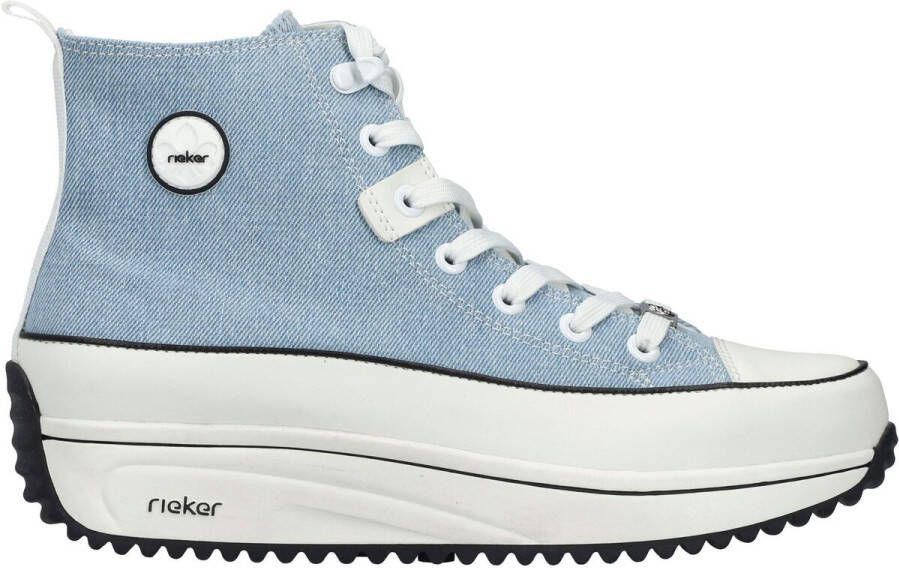 Rieker Sneakers plateau high top sneakers veterschoenen in vegan-verwerking
