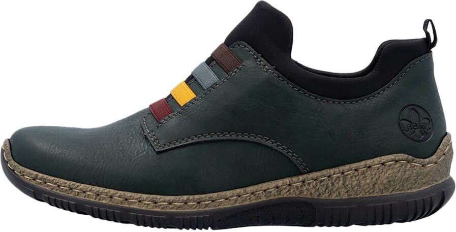 Rieker Slip-on sneakers Slipper instapper vrijetijdsschoen lage schoen met aantreklus