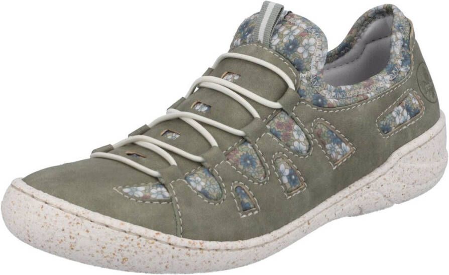 Rieker Slip-on sneakers Slipper instapschoen vrijetijdsschoen met bloemenprint