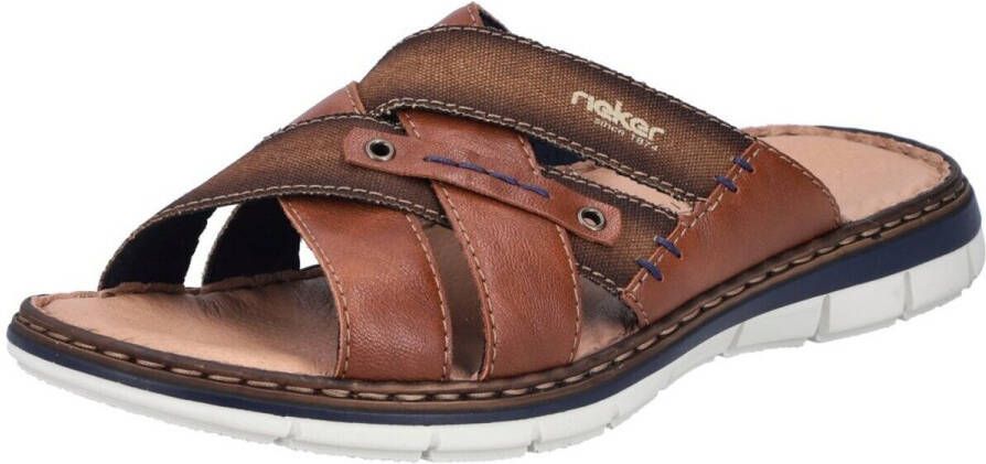 Rieker Slippers zomerschoen slippers badschoen met leren binnenzool