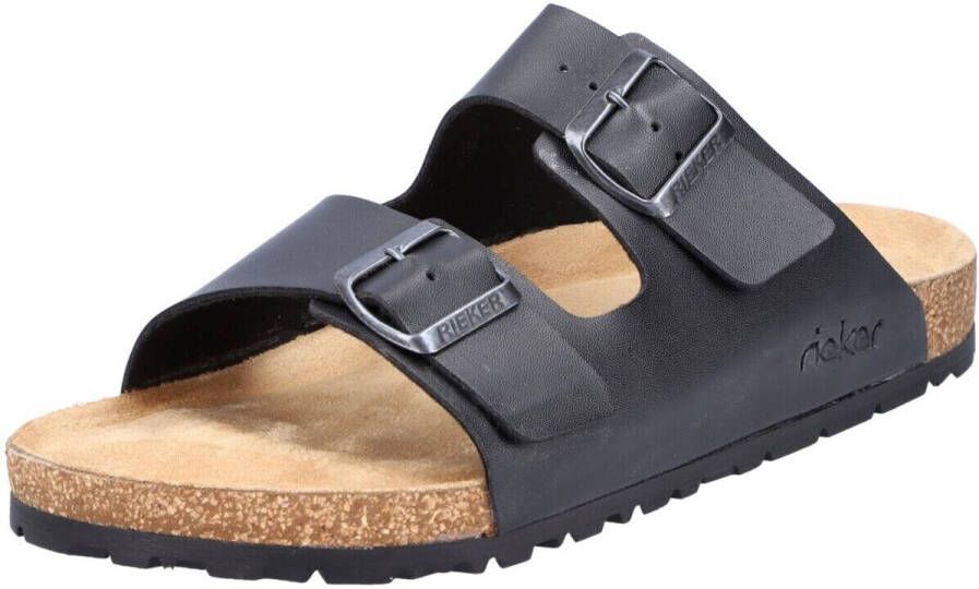 Rieker Slippers zomerschoen slippers pantoffel met twee klittenbandsluitingen