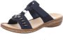 Rieker Blauwe Beaded Slipper met Klittenbandsluiting Blue - Thumbnail 3