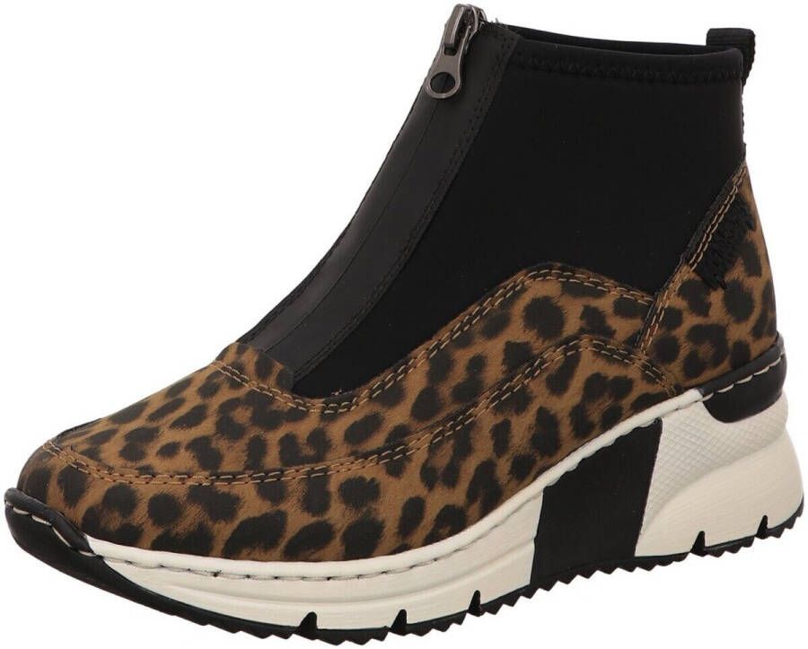 Rieker Boots zonder sluiting Enkellaarsjes high top sneakers met ritssluiting aan de voorkant