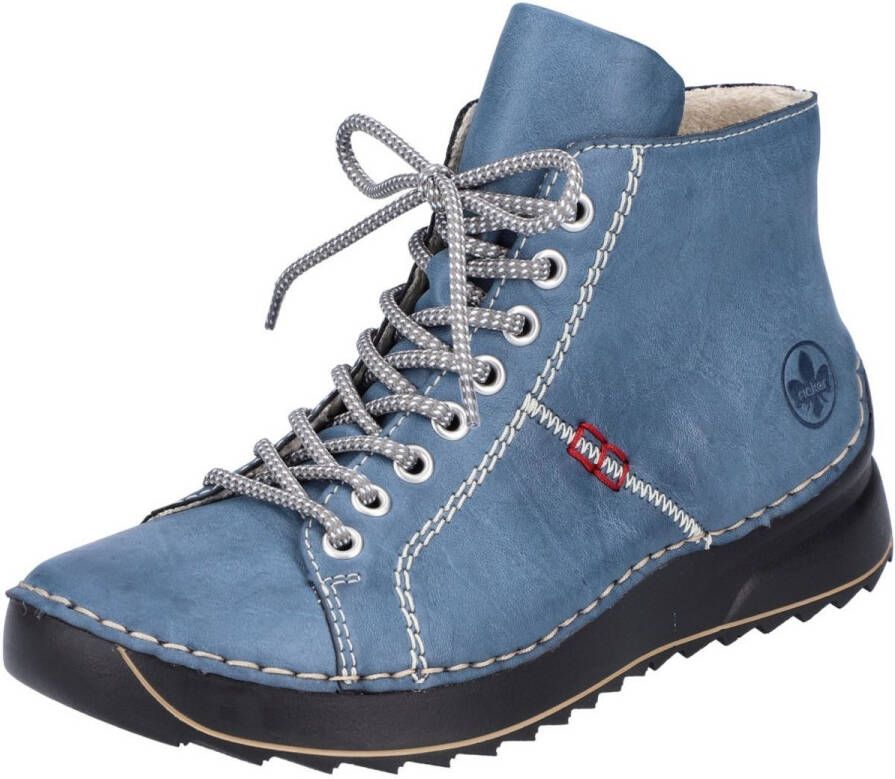 Rieker Hoge veterschoenen met decoratieve stiksels