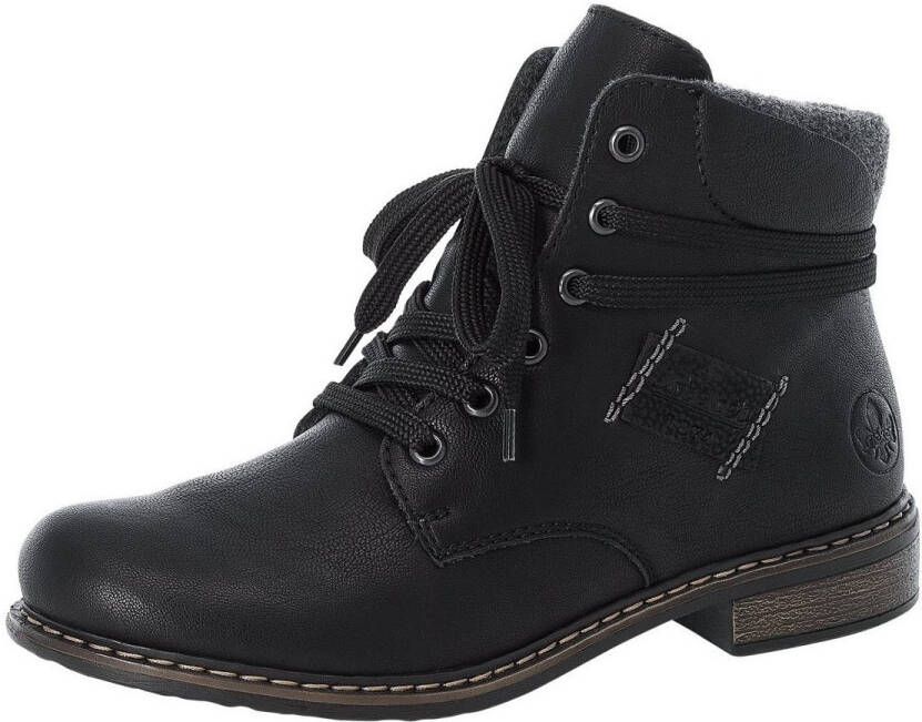 Rieker Veterlaarsjes veterschoenen blokhak met gevoerde schachtafsluiting