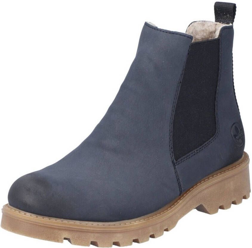 Rieker Chelsea-boots instappers enkellaars blokhak met knusse warme voering