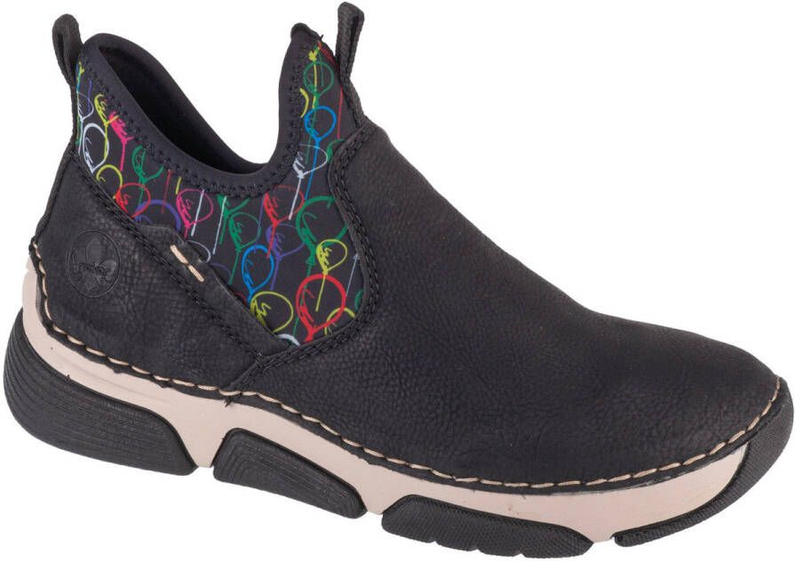 Rieker Zwarte damessneaker van synthetisch materiaal - Foto 2