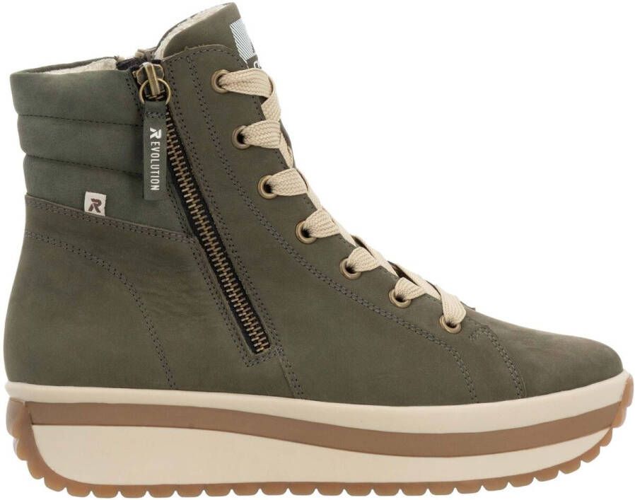 Rieker EVOLUTION Hoge veterschoenen plateaulaarsjes high top sneakers with two zippers