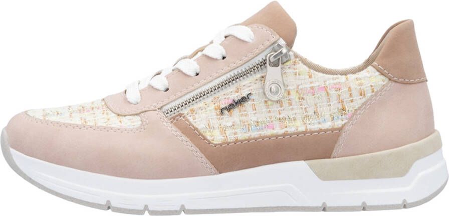 Rieker Sneakers met sleehak lage schoen vrijetijdsschoen casual veterschoen in materialenmix - Foto 3