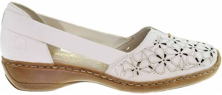 Rieker Witte Leren Ballerina Flats Wit Dames - Foto 3