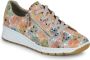 Rieker Sneakers met sleehak met bloemenprint vrijetijdsschoen lage schoen veterschoen - Thumbnail 2