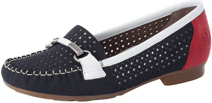 Rieker Mocassins Slipper zomerschoen met mooie siergesp