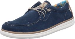 Rieker Comfortabele blauwe suède sneakers met extra veters Blue Heren