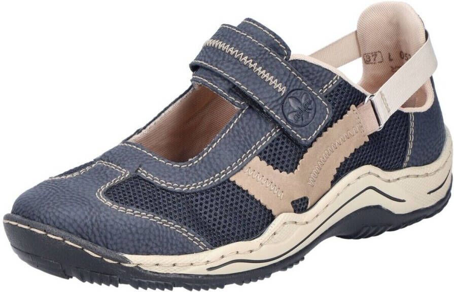 Rieker Klittenbandschoenen instapschoen slip-on sneaker met contrasterende sierstiksels