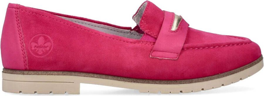 Rieker Fuchsia Suède Loafer met Leren Voetbed Pink Dames - Foto 5