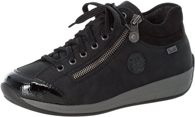 Rieker All Weather Shoe Veterboot Zwart Suedine Lak Neus N1101