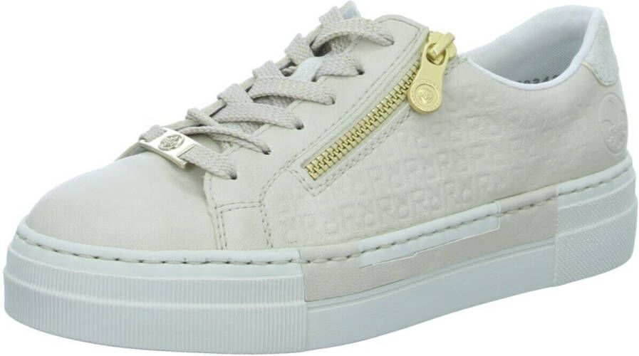 Rieker Plateausneakers met gouden rits vrijetijdsschoen lage schoen veterschoen