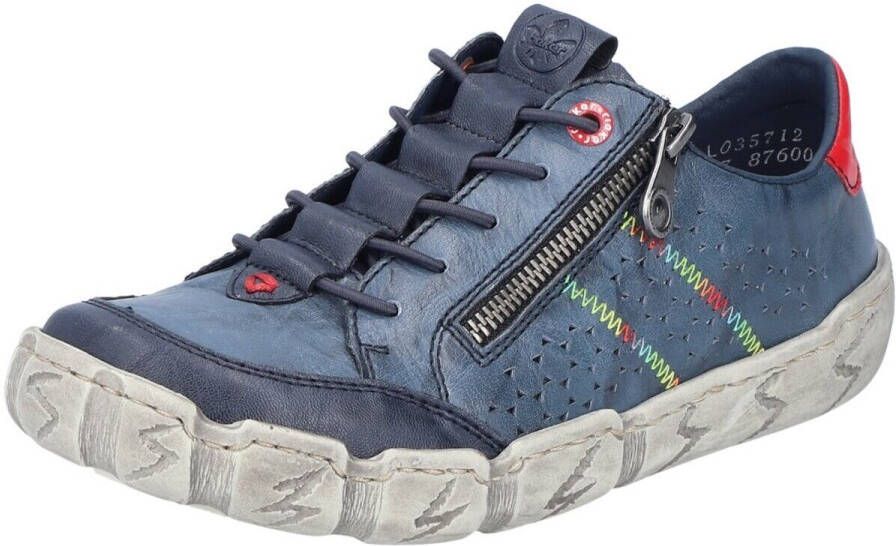 Rieker Sneakers Vrijetijdsschoen lage schoen instapschoen met kleurrijke siersteek