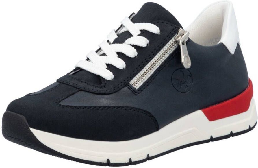 Rieker Sneakers met sleehak lage schoen vrijetijdsschoen veterschoen met touwachtige ritssluiting