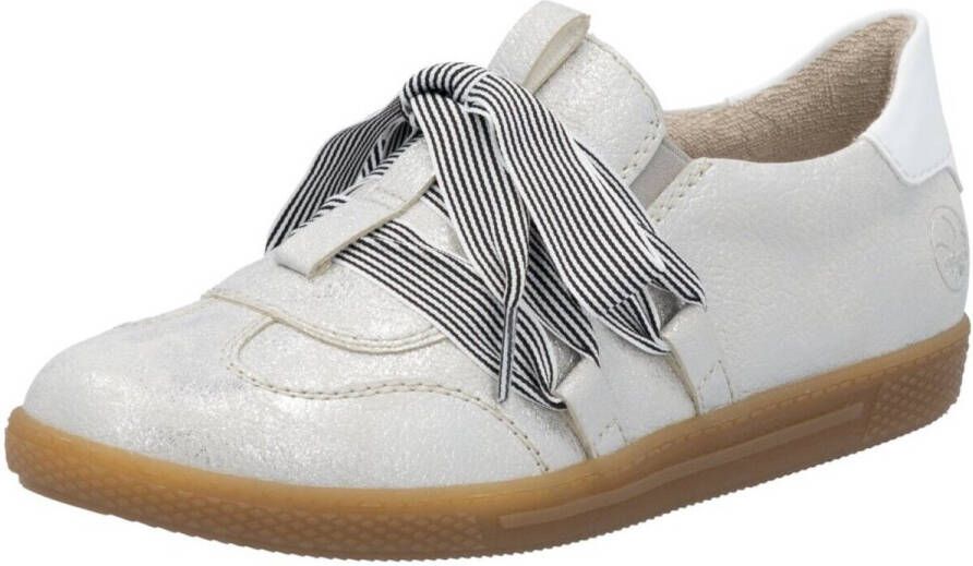 Rieker Slip-on sneakers slipper lage schoen vrijetijdssneaker met modieuze veters
