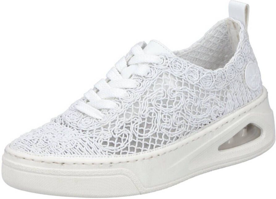 Rieker Plateausneakers veterschoen lage schoen in zomerse macramé-look