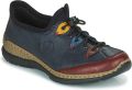 Rieker damesschoenen lage instappers N3271-35 blauw combi - Blauw