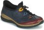 Rieker damesschoenen lage instappers N3271-35 blauw combi - Thumbnail 2