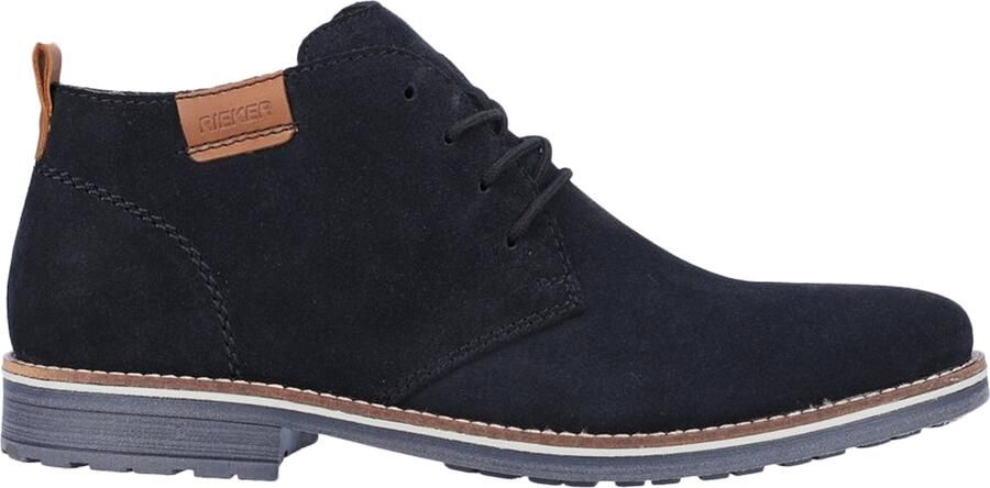 Rieker Blauwe Suède Veterschoenen voor Heren Blue