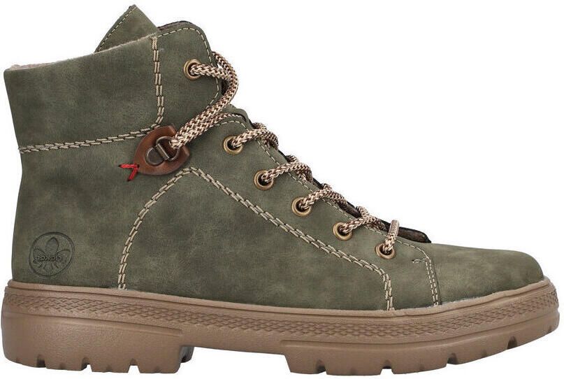 Rieker Veterschoenen enkellaars plateausool contrastnaad met binnenrits