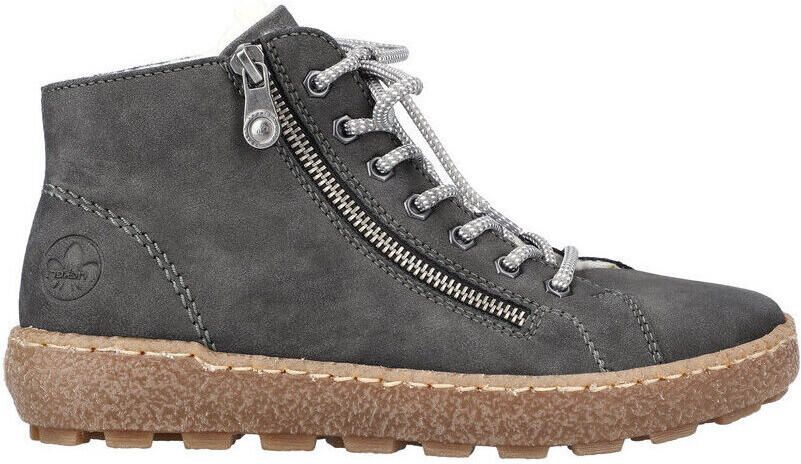 Rieker Sneakers laag 'Sportlicher Schnürschuh Damen 44567-42 Kunststoff (Synthetik) in grau' grijs