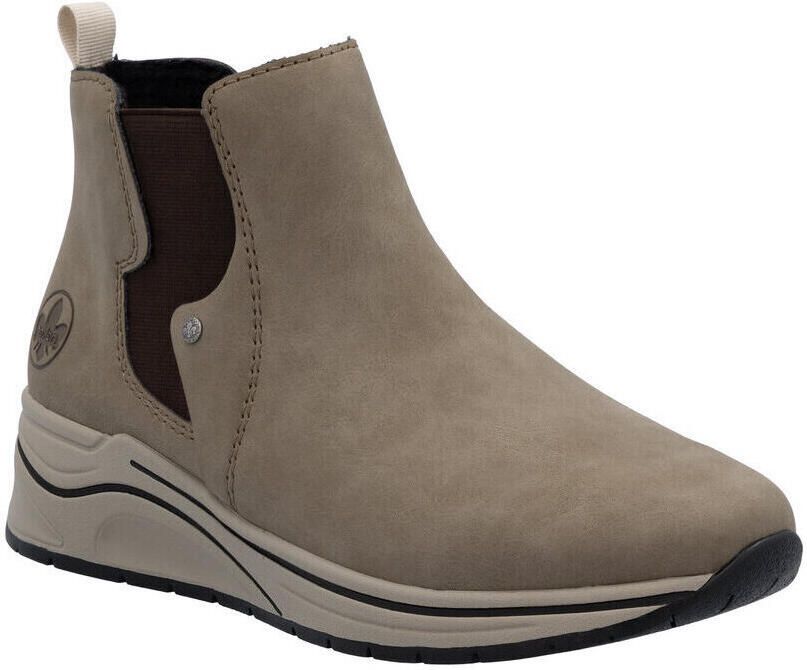 Rieker Chelsea-boots enkellaars high top sneaker sleehak boots met stretch inzetstuk