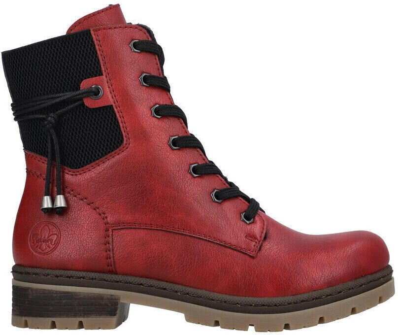 Rieker Winterlaarsjes veterschoenen enkellaars blokhak met warme voering