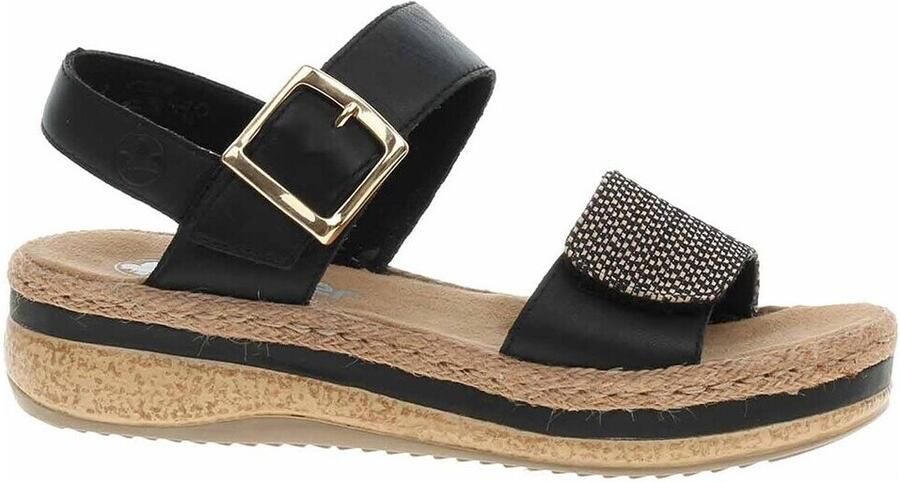 Rieker Sandalen zwart Synthetisch Dames