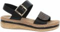 Rieker Sandalen zwart Synthetisch Dames - Zwart