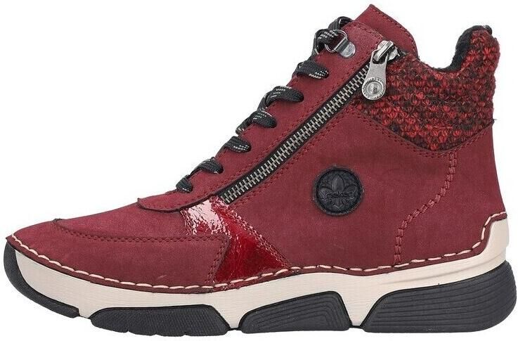 Rieker dames veterlaarzen warm gevoerd enkellaarsje 45960-35 rood - Foto 2