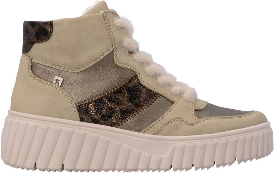 Rieker damessneakers met hoge schacht beige luipaardprint - Foto 3